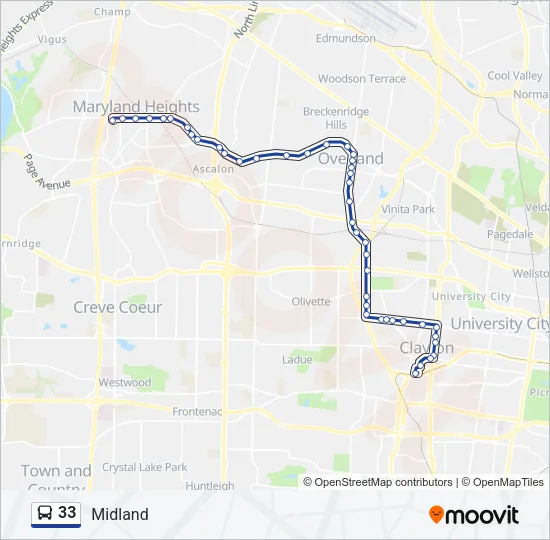 33 Bus Line Map