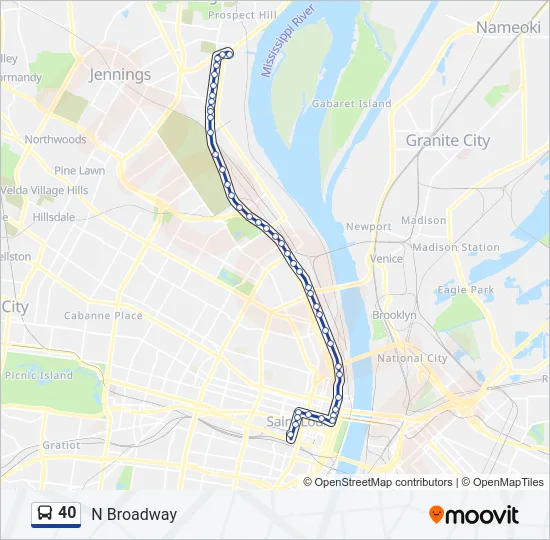 40 Bus Line Map