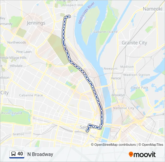 40 Bus Line Map
