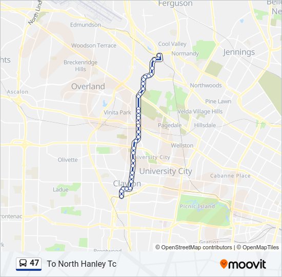 47 bus Line Map