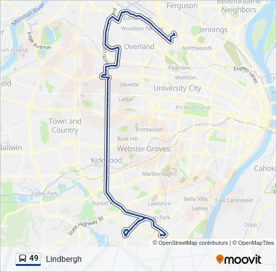 49 Bus Line Map