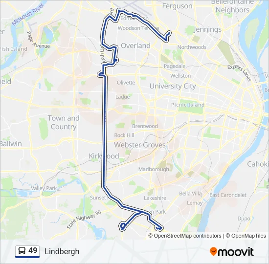 49 Bus Line Map