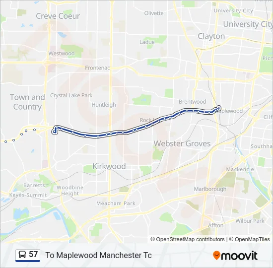 57 Bus Line Map