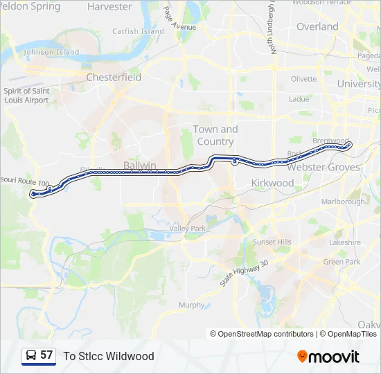 57 Bus Line Map