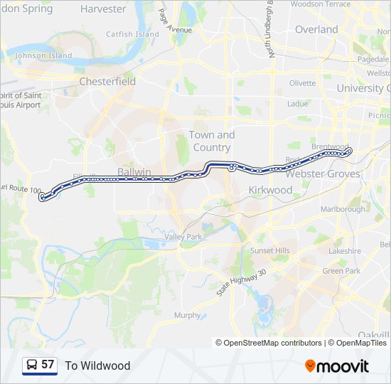 57 bus Line Map