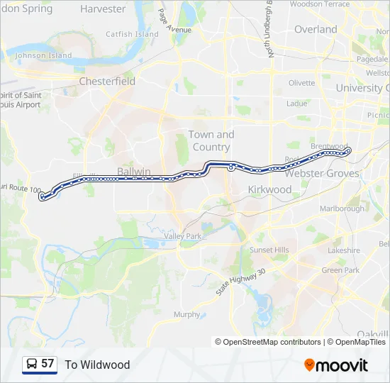 57 Bus Line Map