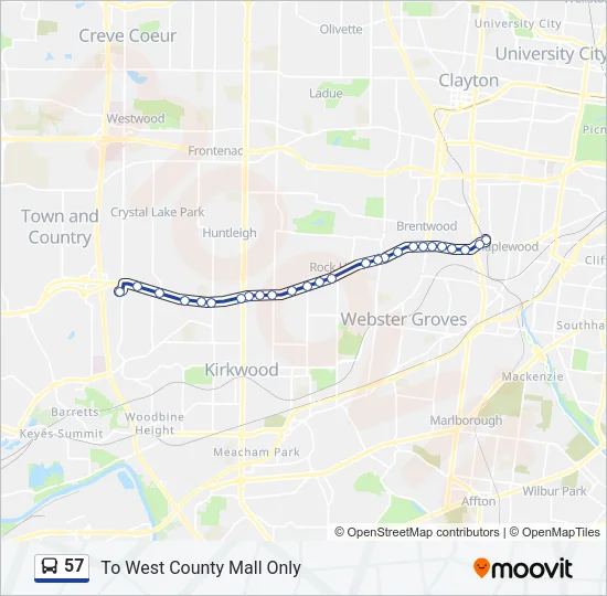 57 Bus Line Map