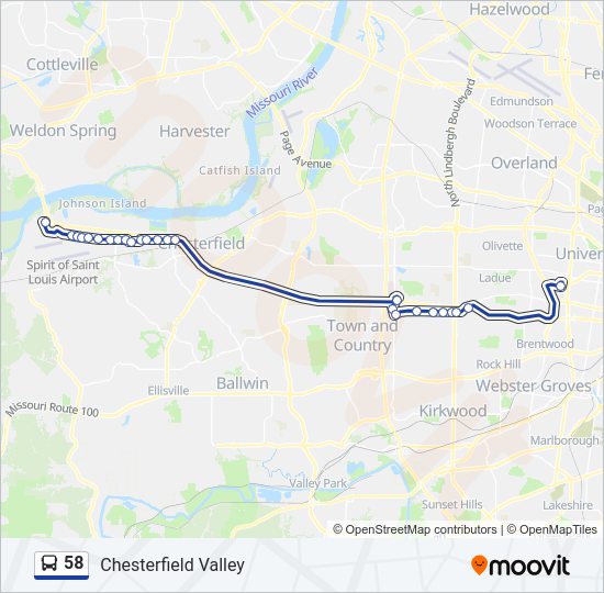 58 bus Line Map