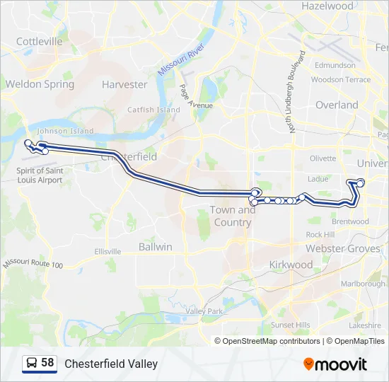 58 Bus Line Map