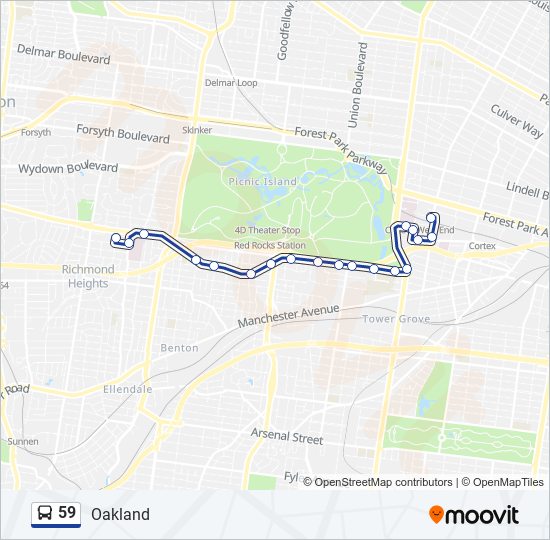 59 bus Line Map