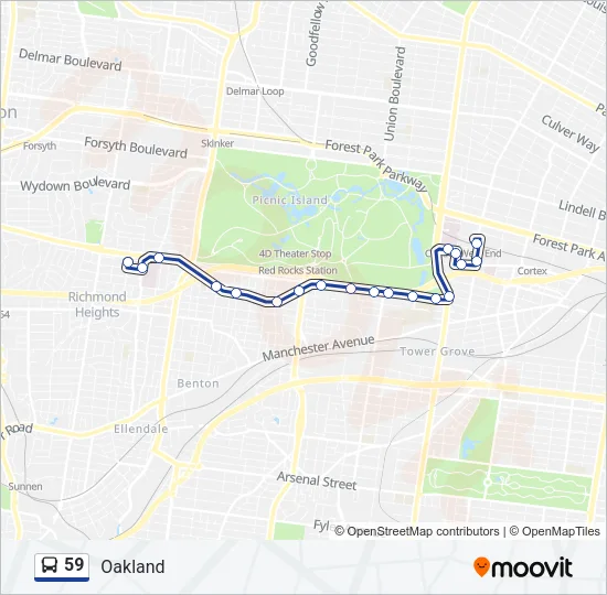 59 Bus Line Map