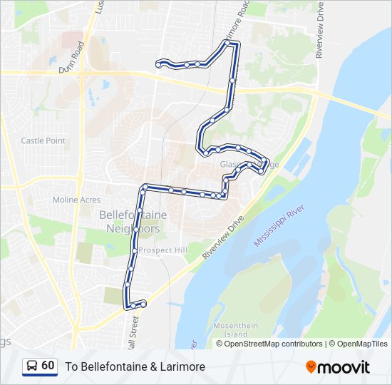 60 Bus Line Map