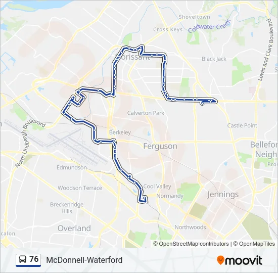 76 Bus Line Map