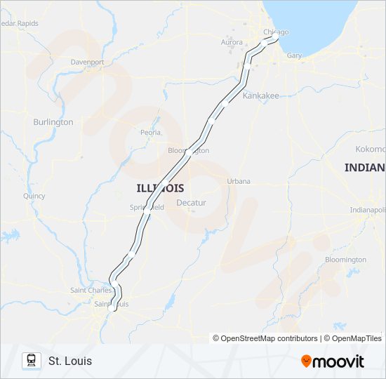 LINCOLN SERVICE train Line Map