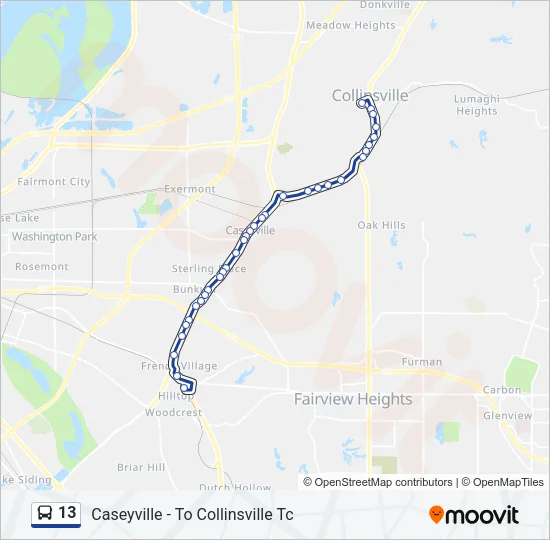 13 Bus Line Map