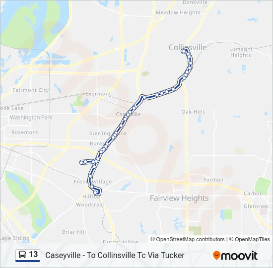 13 Bus Line Map