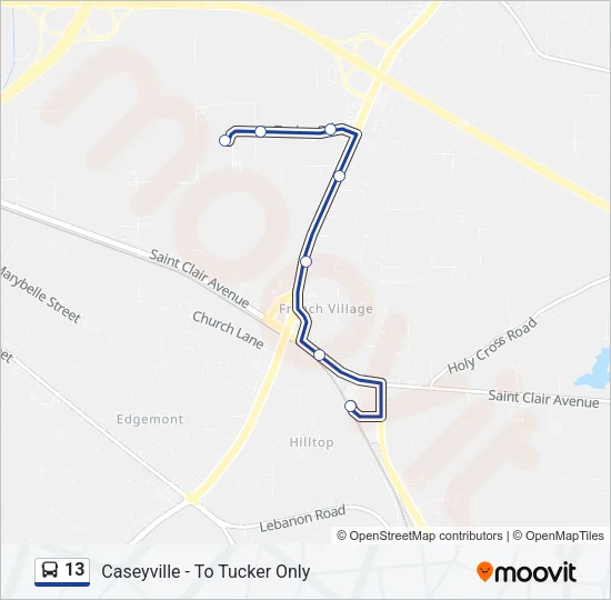 13 Bus Line Map