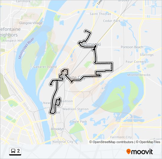 2 bus Line Map