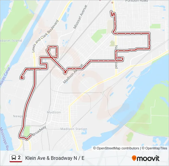2 Bus Line Map