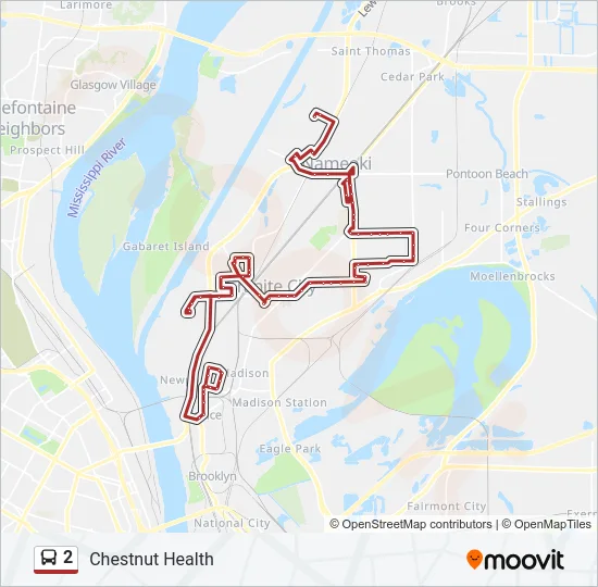 2 Bus Line Map