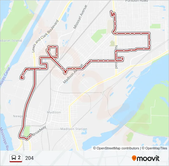 2 Bus Line Map