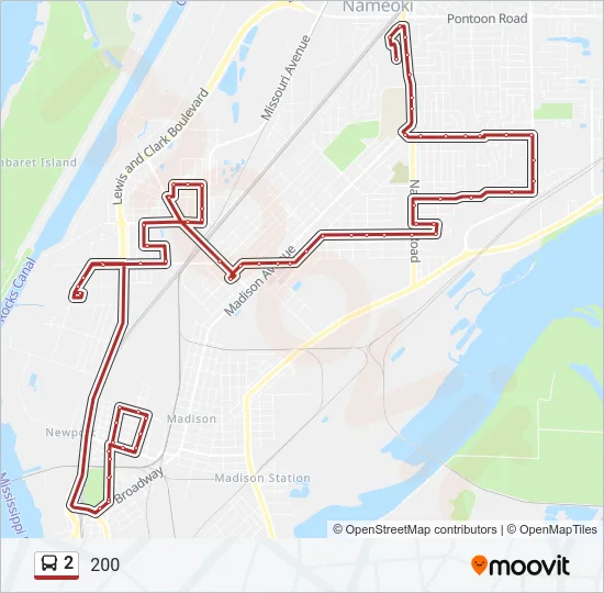 2 Bus Line Map