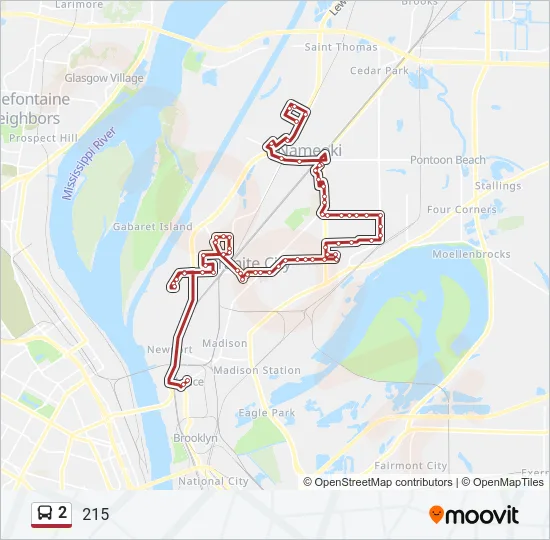2 Bus Line Map