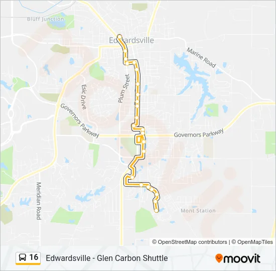 16 Bus Line Map