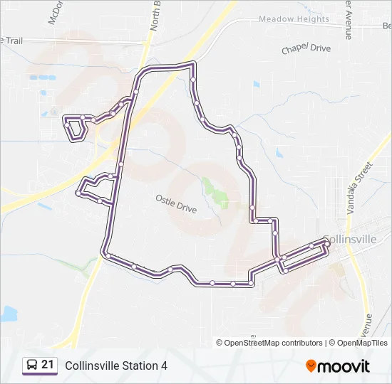 21 Bus Line Map