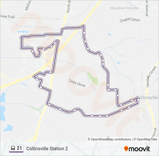 21 Bus Line Map