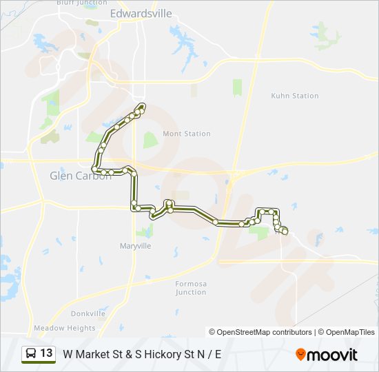 13 Route Schedules, Stops & Maps W Market St & S Hickory St N / E