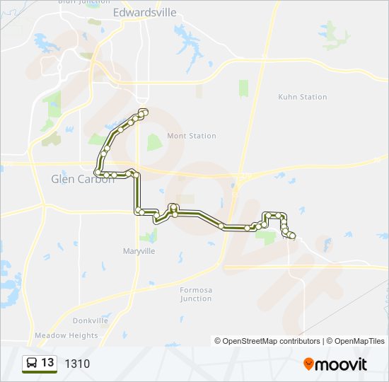 13 bus Line Map