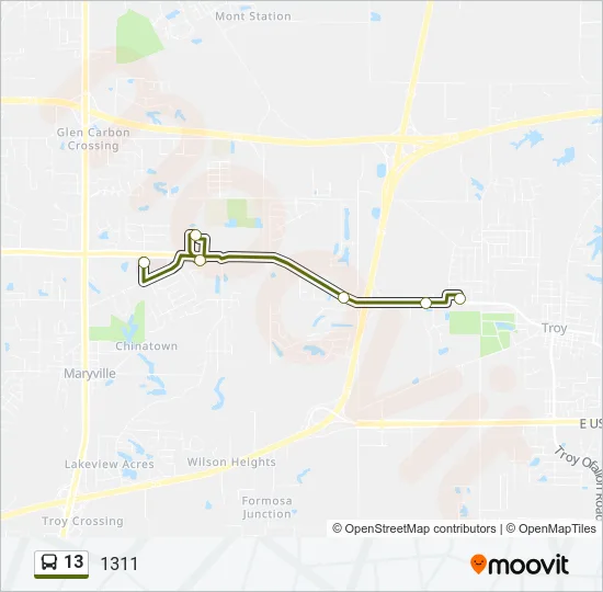 13 Bus Line Map