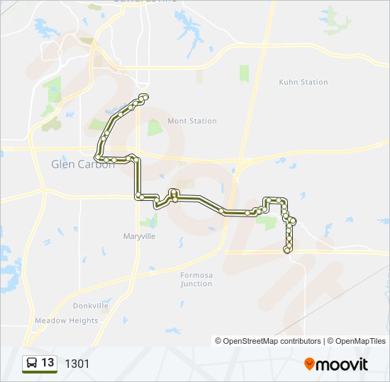 13 bus Line Map