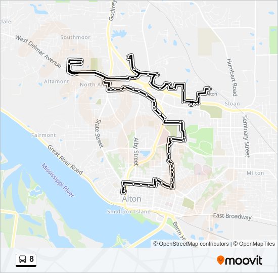 8 bus Line Map