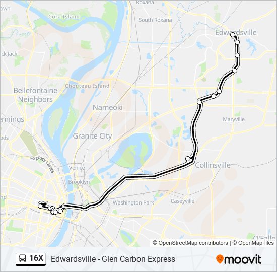 16X bus Line Map