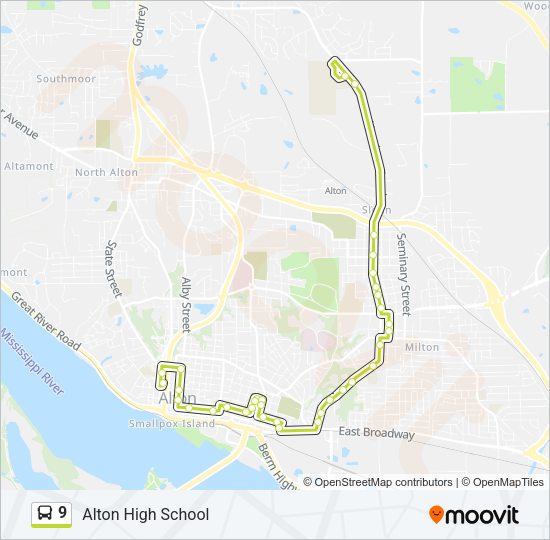 9 bus Line Map