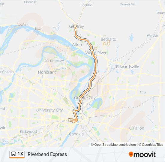 1X bus Line Map