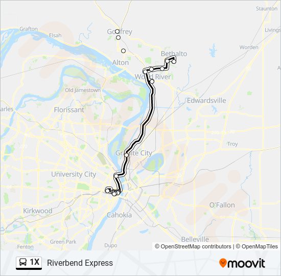 1X bus Line Map