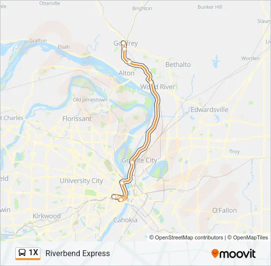 1X Bus Line Map