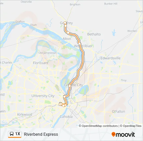 1X Bus Line Map