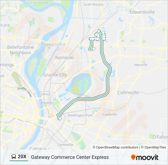 20X Bus Line Map
