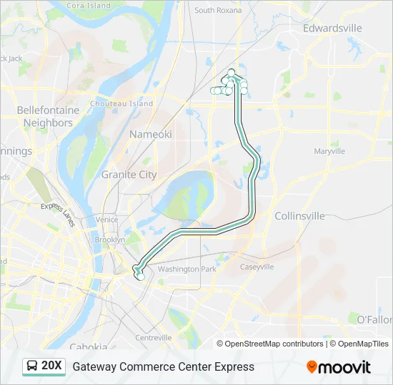 20X Bus Line Map