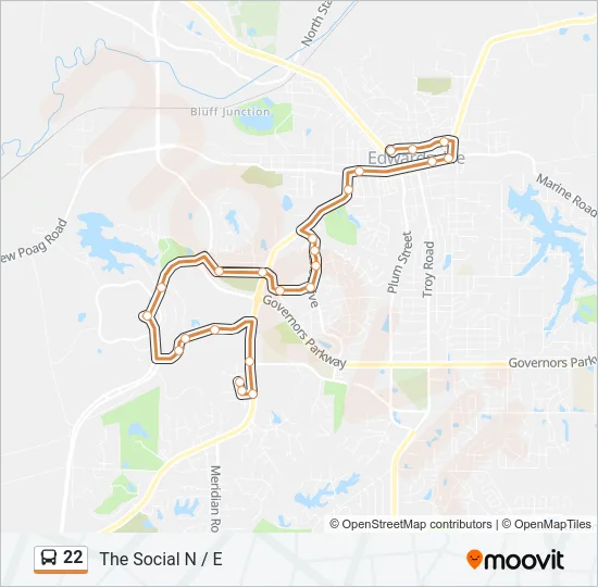 22 Bus Line Map
