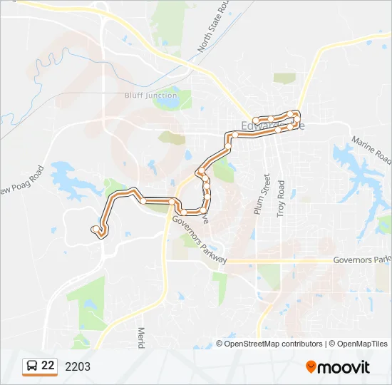 22 Bus Line Map