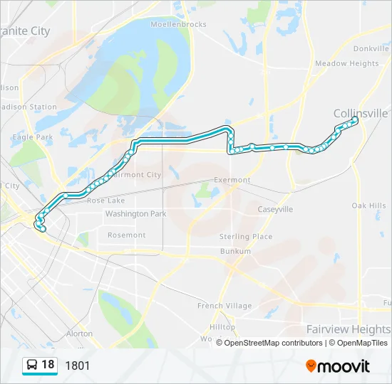 18 Bus Line Map
