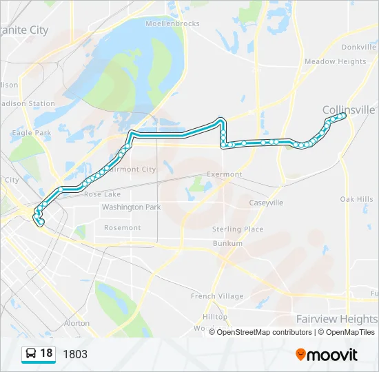 18 Bus Line Map
