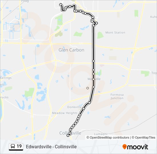 19 bus Line Map