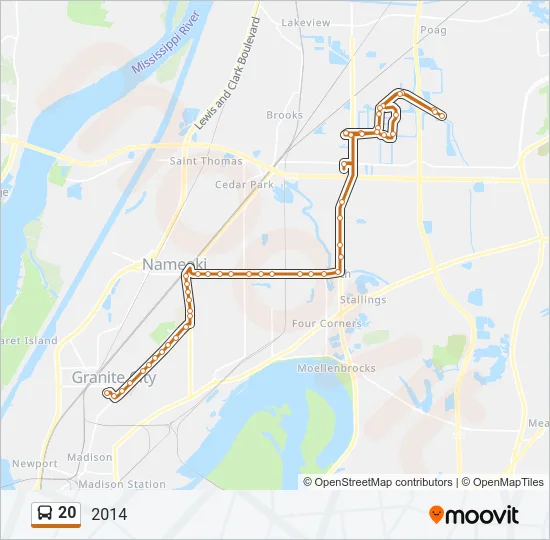 20 Bus Line Map