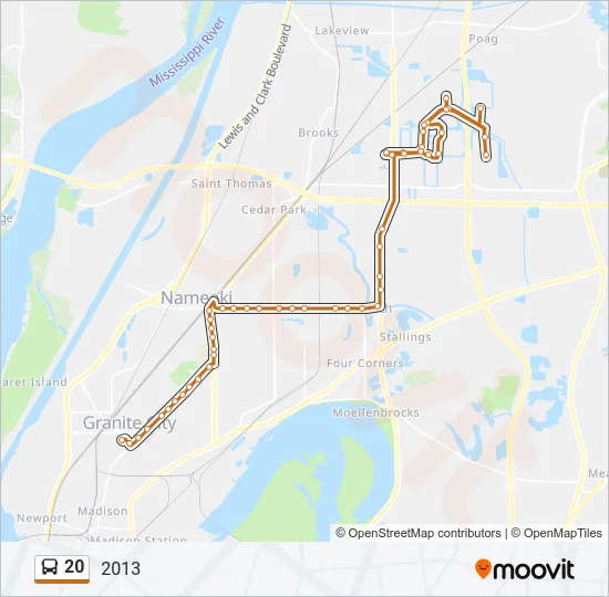 20 Bus Line Map
